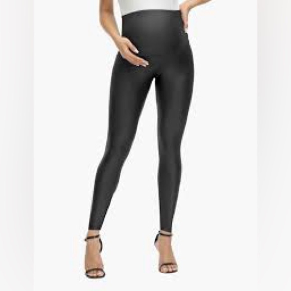 Hofish faux leather maternity leggings nwot women’s‎ size small black